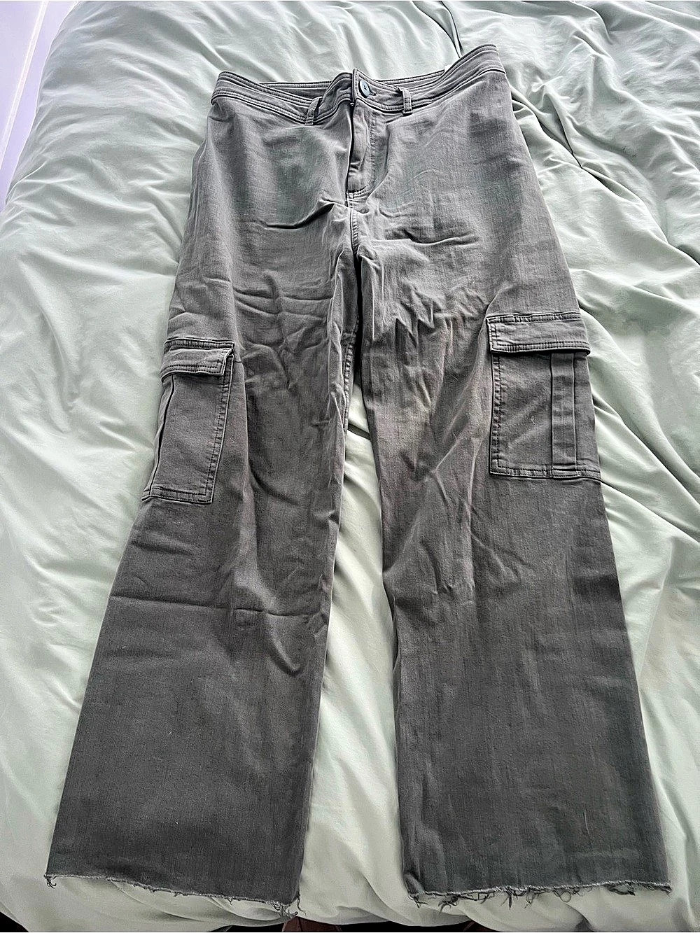 Green Cargo Wide Leg Pants